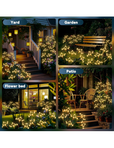 Luces de Jardín Solares JJGoo 2 Paquete Impermeables 76cm