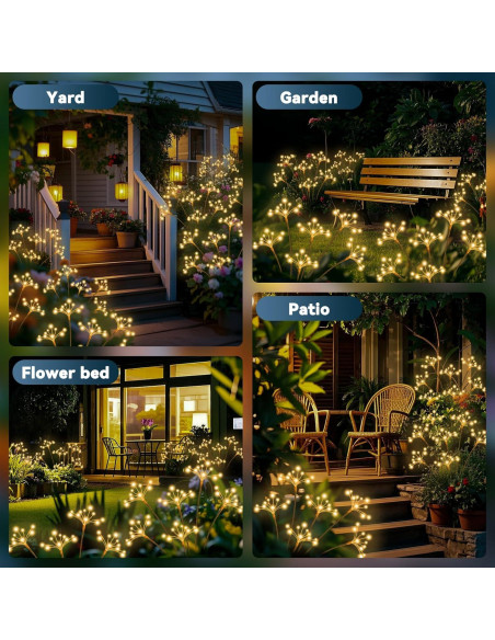 Luces de Jardín Solares JJGoo 2 Paquete Impermeables 76cm