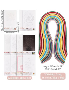 Kit de Quilling de Papel AHANDMAKER 12 Pcs Floral 36 Colores 2