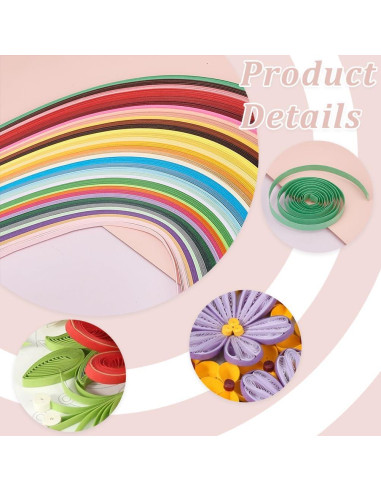 Kit de Quilling de Papel AHANDMAKER 12 Pcs Floral 36 Colores