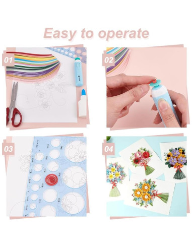 Kit de Quilling de Papel AHANDMAKER 12 Pcs Floral 36 Colores