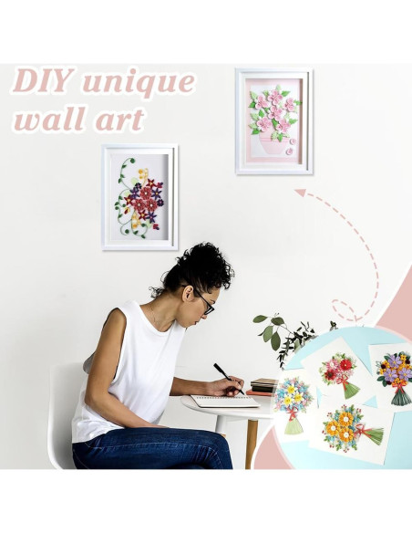 Kit de Quilling de Papel AHANDMAKER 12 Pcs Floral 36 Colores