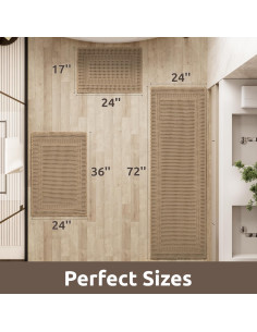 Alfombra de Baño Antideslizante AMOAMI 43x61cm Beige Waffle 2