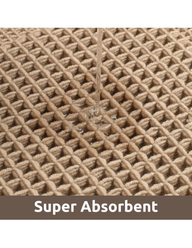 Alfombra de Baño Antideslizante AMOAMI 43x61cm Beige Waffle