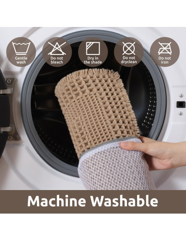 Alfombra de Baño Antideslizante AMOAMI 43x61cm Beige Waffle