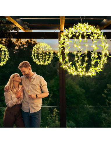 Luces de Esfera de Hierro Solar Flacchi 30.48cm 120 LED 2 Paquete