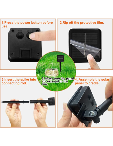 Luces de Cuerda Solares VOOKRY 200 LEDs Blanco Cálido 10 Cuerdas