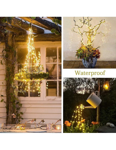Luces de Cuerda Solares VOOKRY 200 LEDs Blanco Cálido 10 Cuerdas