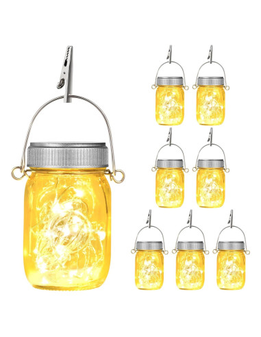 Linternas Solares Mlambert 8 Piezas para Jardín Blanco Cálido