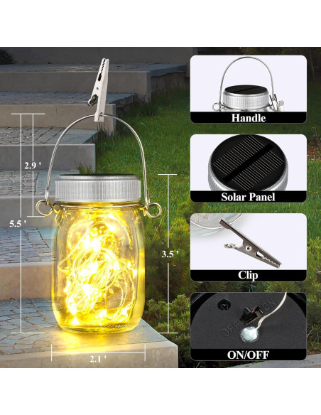 Linternas Solares Mlambert 8 Piezas para Jardín Blanco Cálido