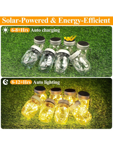 Linternas Solares Mlambert 8 Piezas para Jardín Blanco Cálido