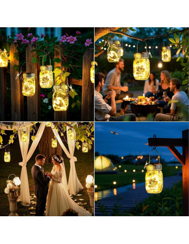 Linternas Solares Mlambert 8 Piezas para Jardín Blanco Cálido