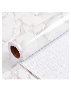 Papel Tapiz Autoadhesivo Yancorp Mármol Blanco Gris 30x305 cm