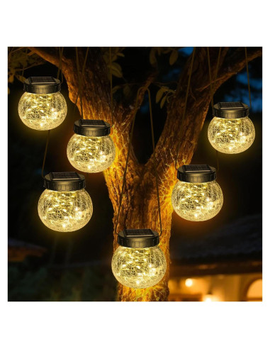 Linternas Solares Colgantes Kolpop 30 LED Paquete de 6 Blanco Cálido