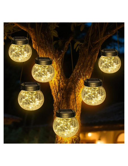 Linternas Solares Colgantes Kolpop 30 LED Paquete de 6 Blanco Cálido
