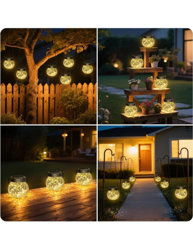 Linternas Solares Colgantes Kolpop 30 LED Paquete de 6 Blanco Cálido