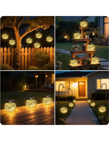 Linternas Solares Colgantes Kolpop 30 LED Paquete de 6 Blanco Cálido