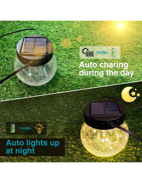 Linternas Solares Colgantes Kolpop 30 LED Paquete de 6 Blanco Cálido