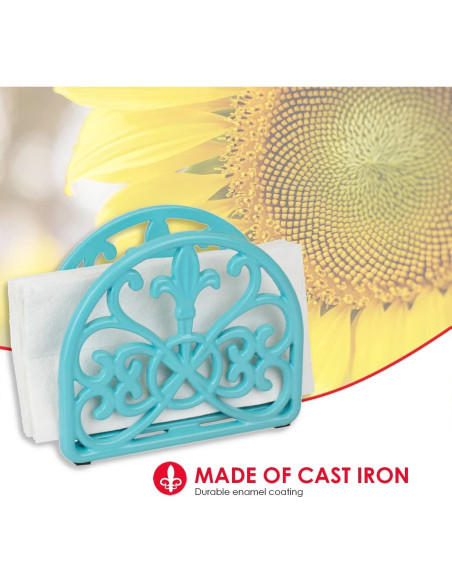 Soporte para Servilletas Fleur De Lis Home Basics Hierro Fundido