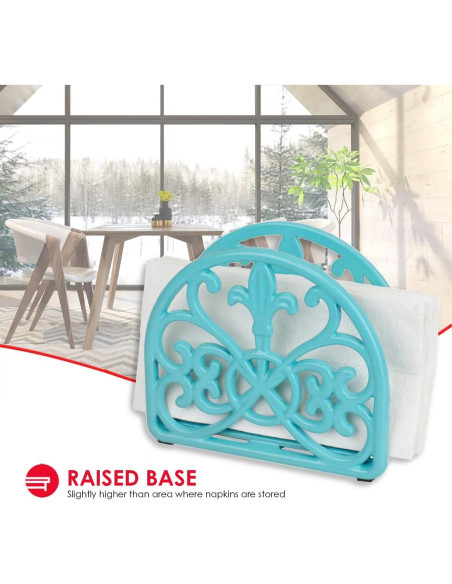 Soporte para Servilletas Fleur De Lis Home Basics Hierro Fundido