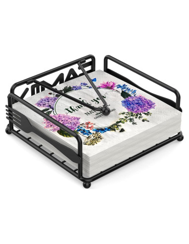 Soporte para Servilletas Epicano Cuadrado Hierro Negro 18x18cm