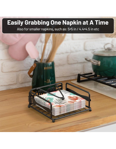 Soporte para Servilletas Epicano Cuadrado Hierro Negro 18x18cm