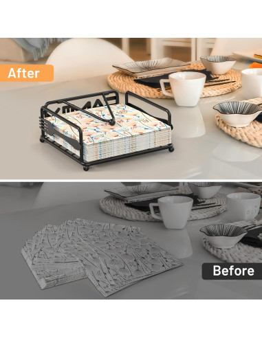 Soporte para Servilletas Epicano Cuadrado Hierro Negro 18x18cm