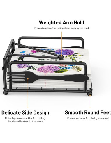 Soporte para Servilletas Epicano Cuadrado Hierro Negro 18x18cm