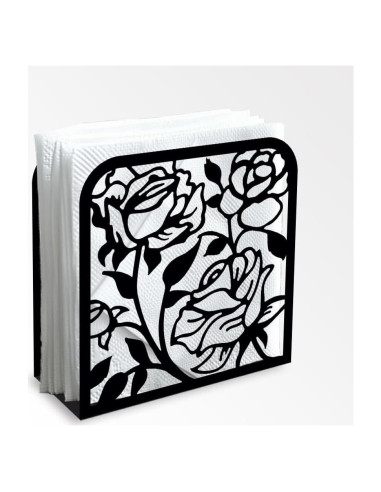 Soporte de Servilletas Decorativo DOODLREAM Rosa Negro 12.45x12.45 cm