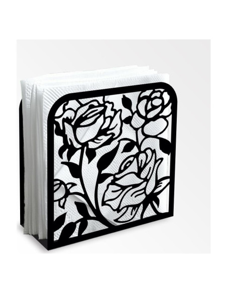 Soporte de Servilletas Decorativo DOODLREAM Rosa Negro 12.45x12.45 cm