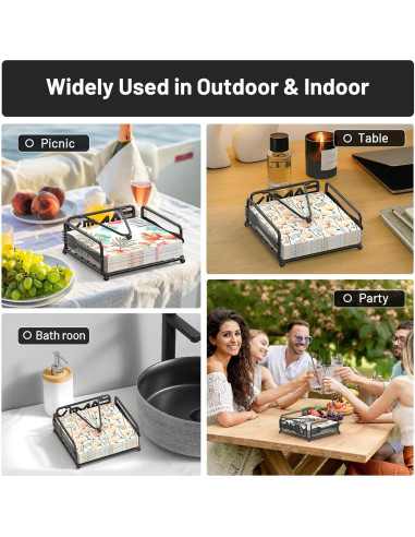 Soporte para Servilletas Epicano Cuadrado Hierro Negro 18x18cm