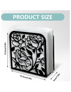 Soporte de Servilletas Decorativo DOODLREAM Rosa Negro 12.45x12.45 cm 2