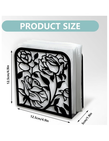 Soporte de Servilletas Decorativo DOODLREAM Rosa Negro 12.45x12.45 cm