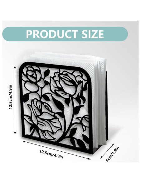 Soporte de Servilletas Decorativo DOODLREAM Rosa Negro 12.45x12.45 cm