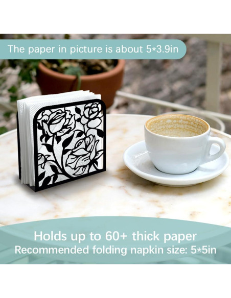 Soporte de Servilletas Decorativo DOODLREAM Rosa Negro 12.45x12.45 cm