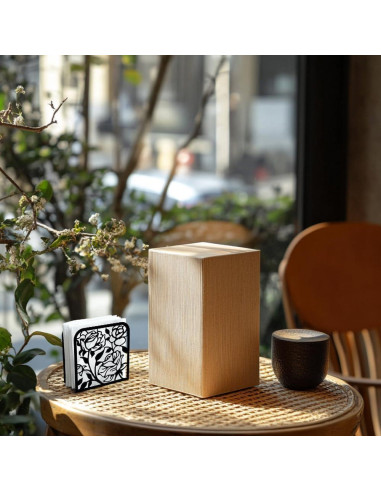 Soporte de Servilletas Decorativo DOODLREAM Rosa Negro 12.45x12.45 cm