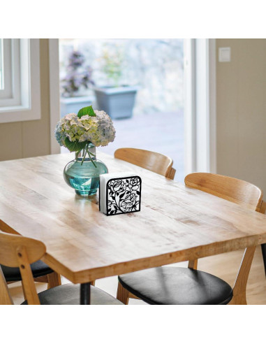 Soporte de Servilletas Decorativo DOODLREAM Rosa Negro 12.45x12.45 cm