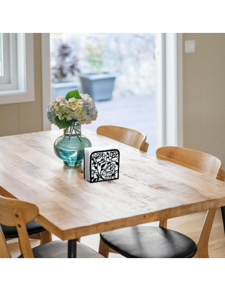 Soporte de Servilletas Decorativo DOODLREAM Rosa Negro 12.45x12.45 cm