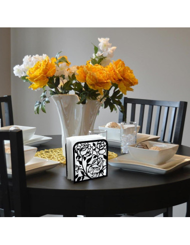 Soporte de Servilletas Decorativo DOODLREAM Rosa Negro 12.45x12.45 cm