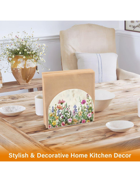 Soporte para Servilletas Acrílico Qilmy Flores de Primavera 10.5x12.5cm