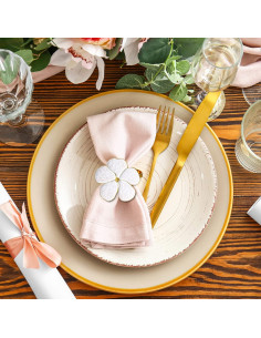 Anillos de Servilleta de Flor Dorada Patelai 36 Pcs 10.9 cm 2