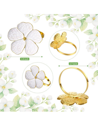 Anillos de Servilleta de Flor Dorada Patelai 36 Pcs 10.9 cm