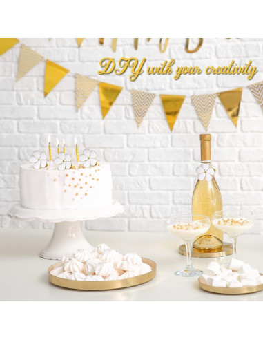 Anillos de Servilleta de Flor Dorada Patelai 36 Pcs 10.9 cm