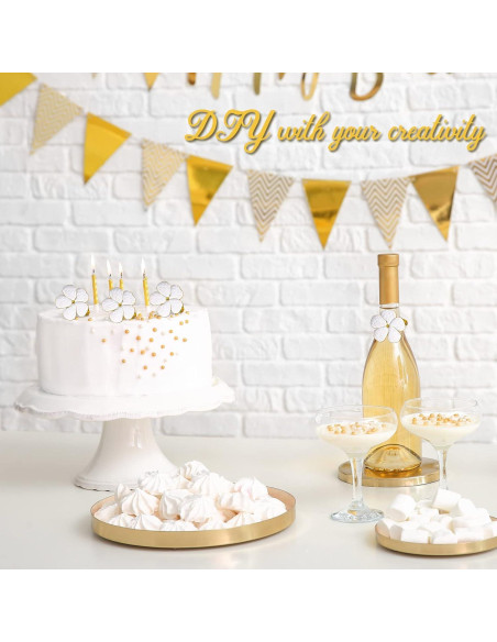 Anillos de Servilleta de Flor Dorada Patelai 36 Pcs 10.9 cm