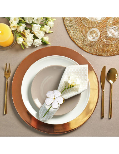 Anillos de Servilleta de Flor Dorada Patelai 36 Pcs 10.9 cm