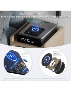 Caja Fuerte Biométrica Mboko con Pantalla LED y Carga Inalámbrica 2