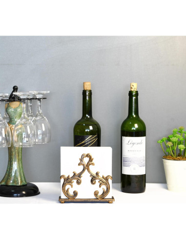 Soporte para Servilletas Barroco Owlgift de Metal 15.2x5.1x13.5cm