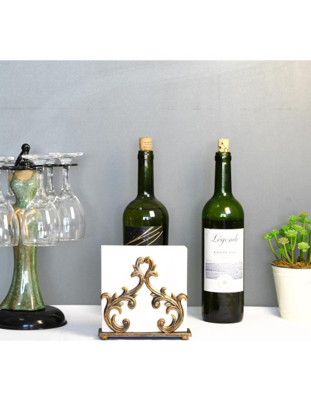 Soporte para Servilletas Barroco Owlgift de Metal 15.2x5.1x13.5cm