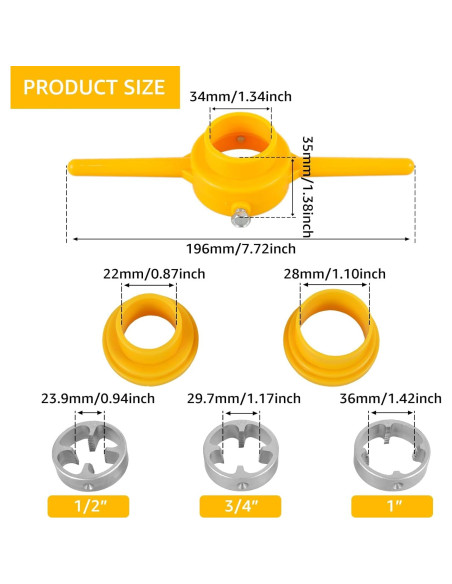 Juego de Herramientas para Hacer Roscas PVC KOUISYY 12 Piezas