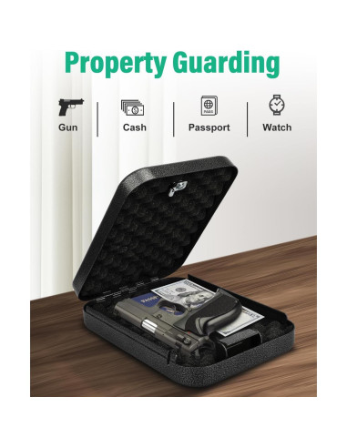 Caja de Seguridad Portátil BAGKOOL 9.4x6.5x2" para Armas y Documentos